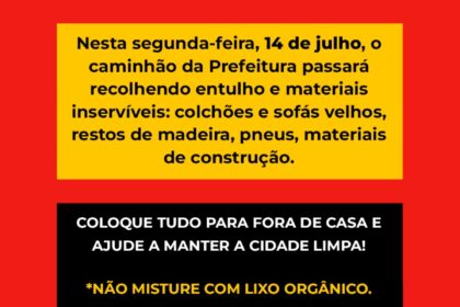 Coleta de Entulhos Bairro Campo Grande Pilar do Sul