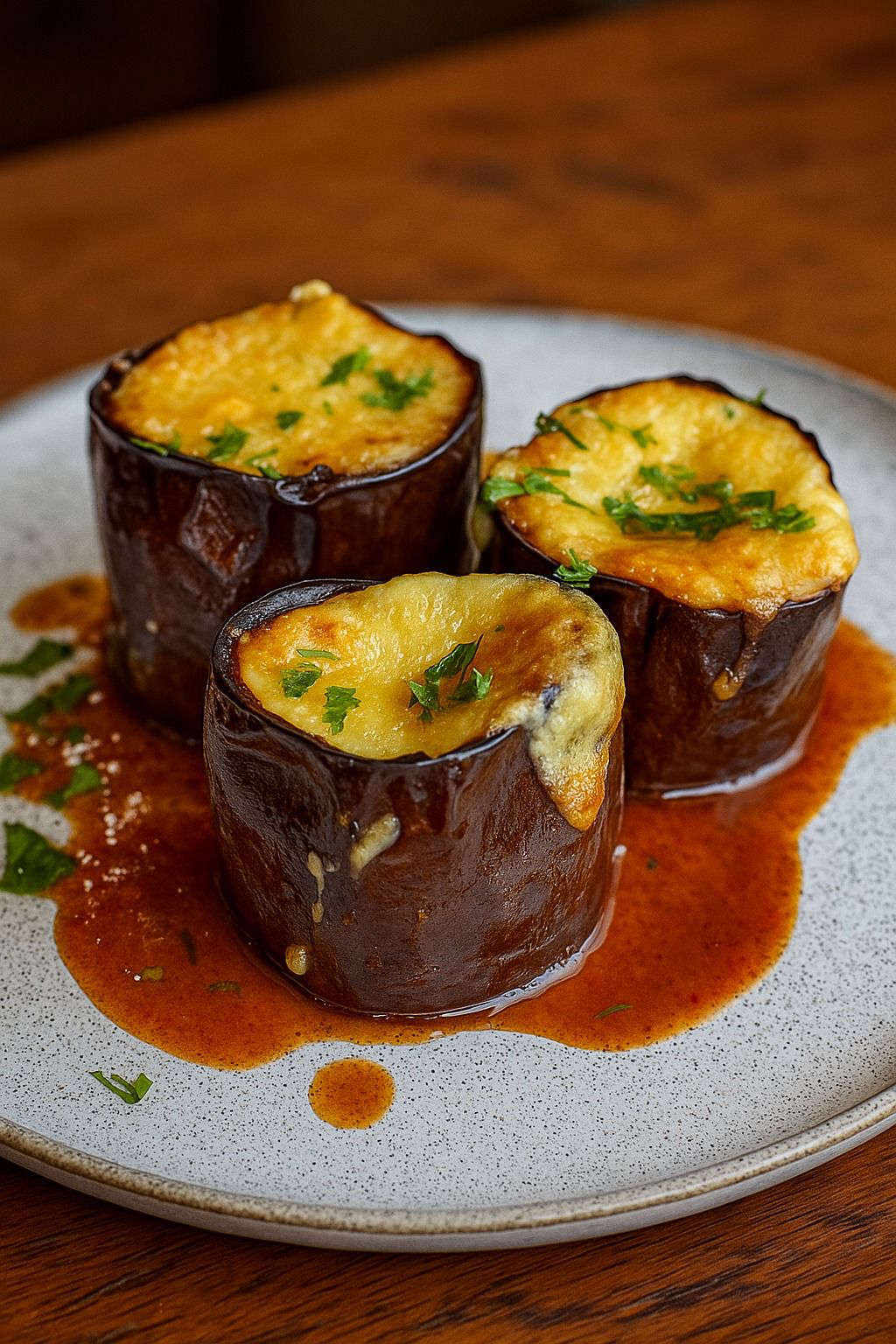 Receita de Berinjela Recheada com Carne Moída - Rafa Tá Na Cozinha